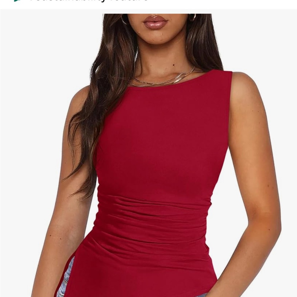 Elegant Sleeveless Burgundy Tank Top